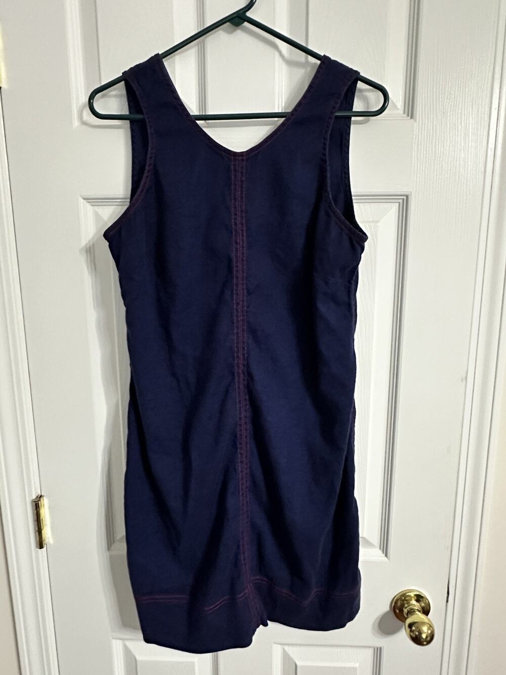 Tommy Bahama Palm-A-Dora Linen Blend Shift Sheath Dress Contrast Stitch Large L